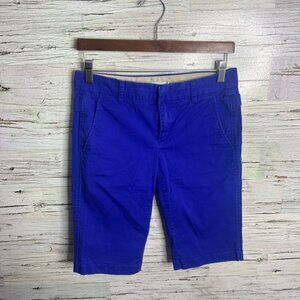 Vince Shorts Womens 2 Blue Bermuda Flat Front  Stretch Beach Costal Nautical
